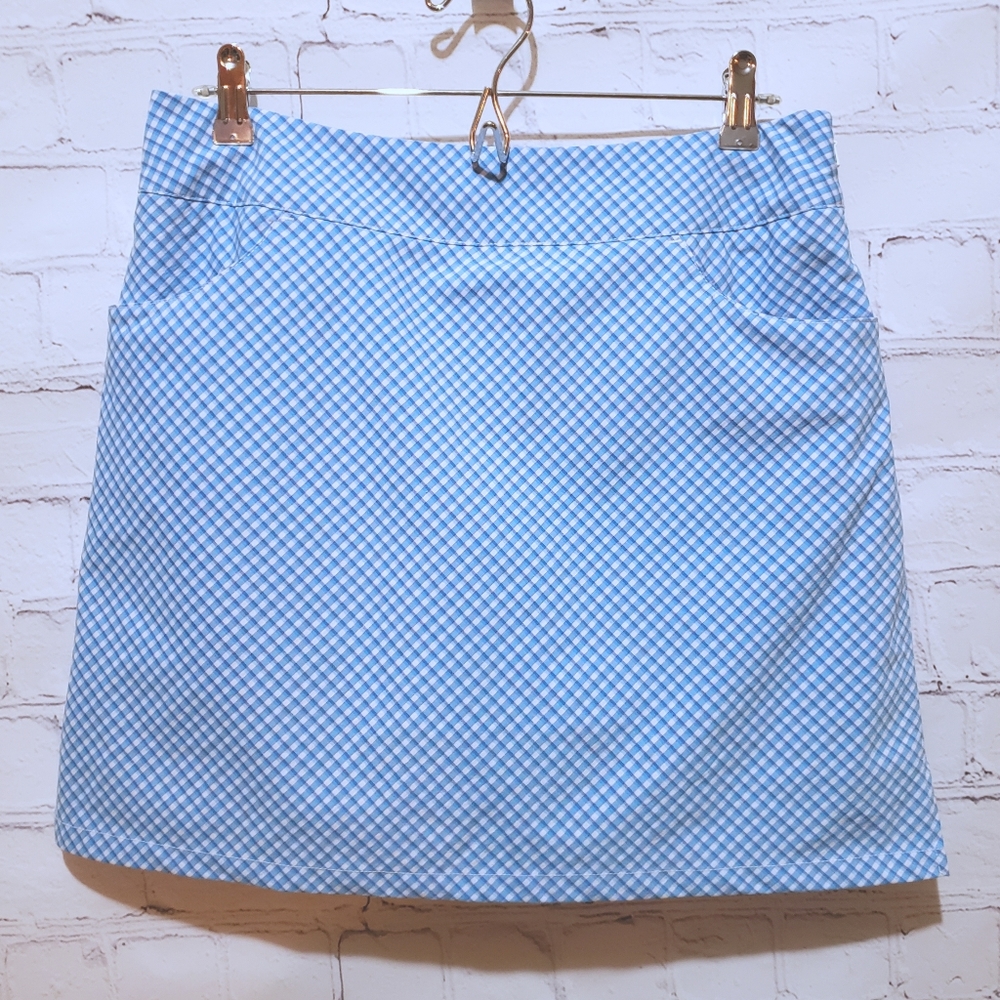 🌈 Adidas golf athletic skort skirt blue plaid